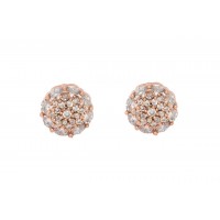 Sparkling Rose gold oval Shape Studs