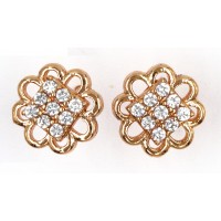 CZ flower pattern studs