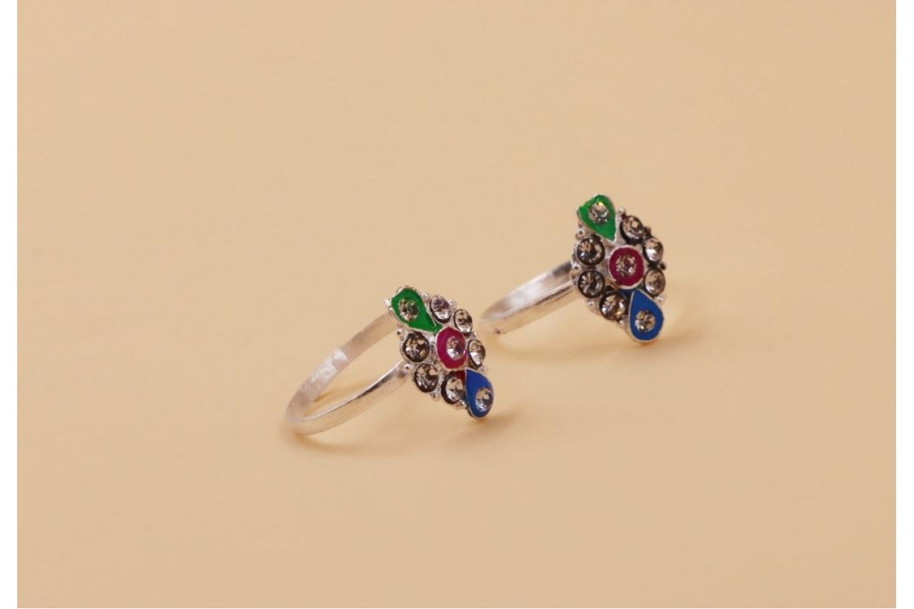 Multicolor Toe Rings 